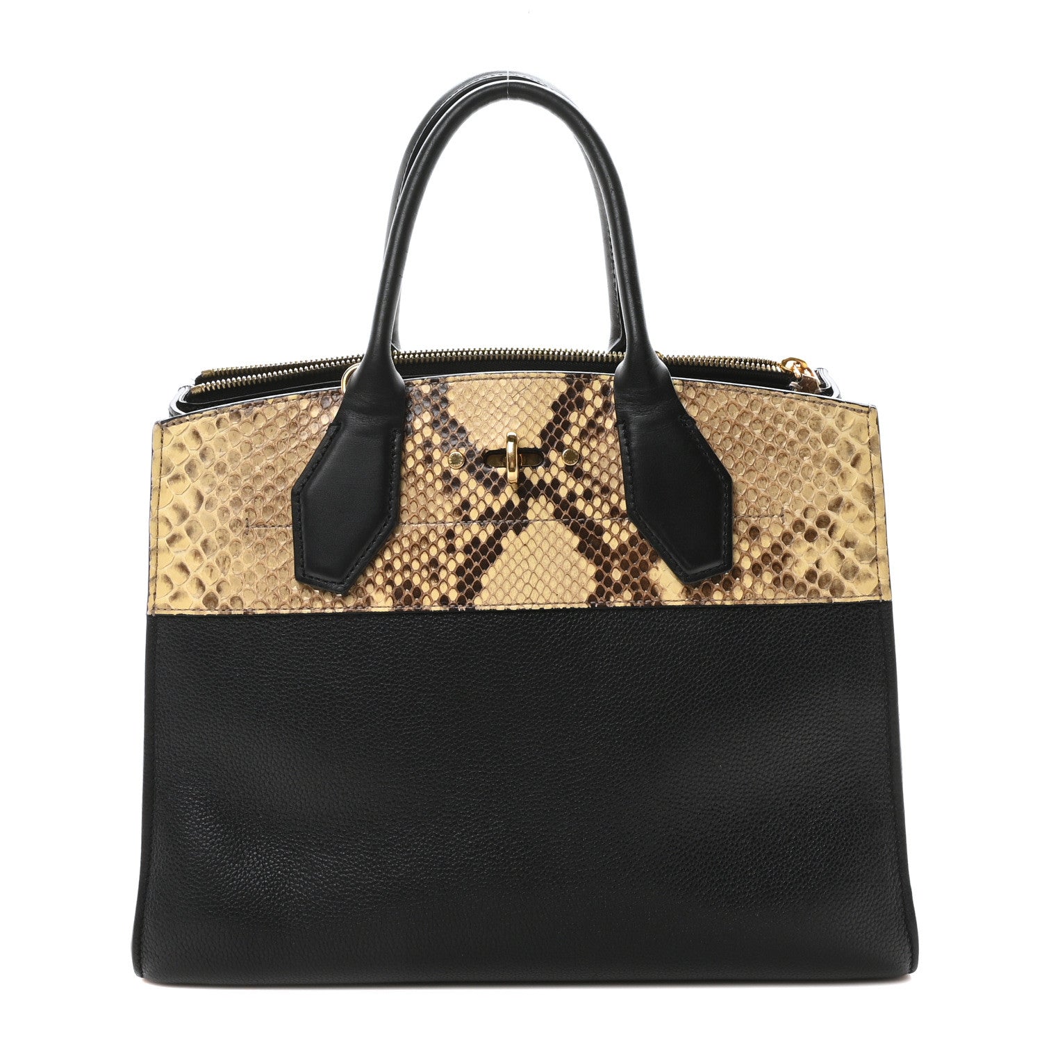 Louis Vuitton Taurillon Python City Steamer MM Black 1 of 9