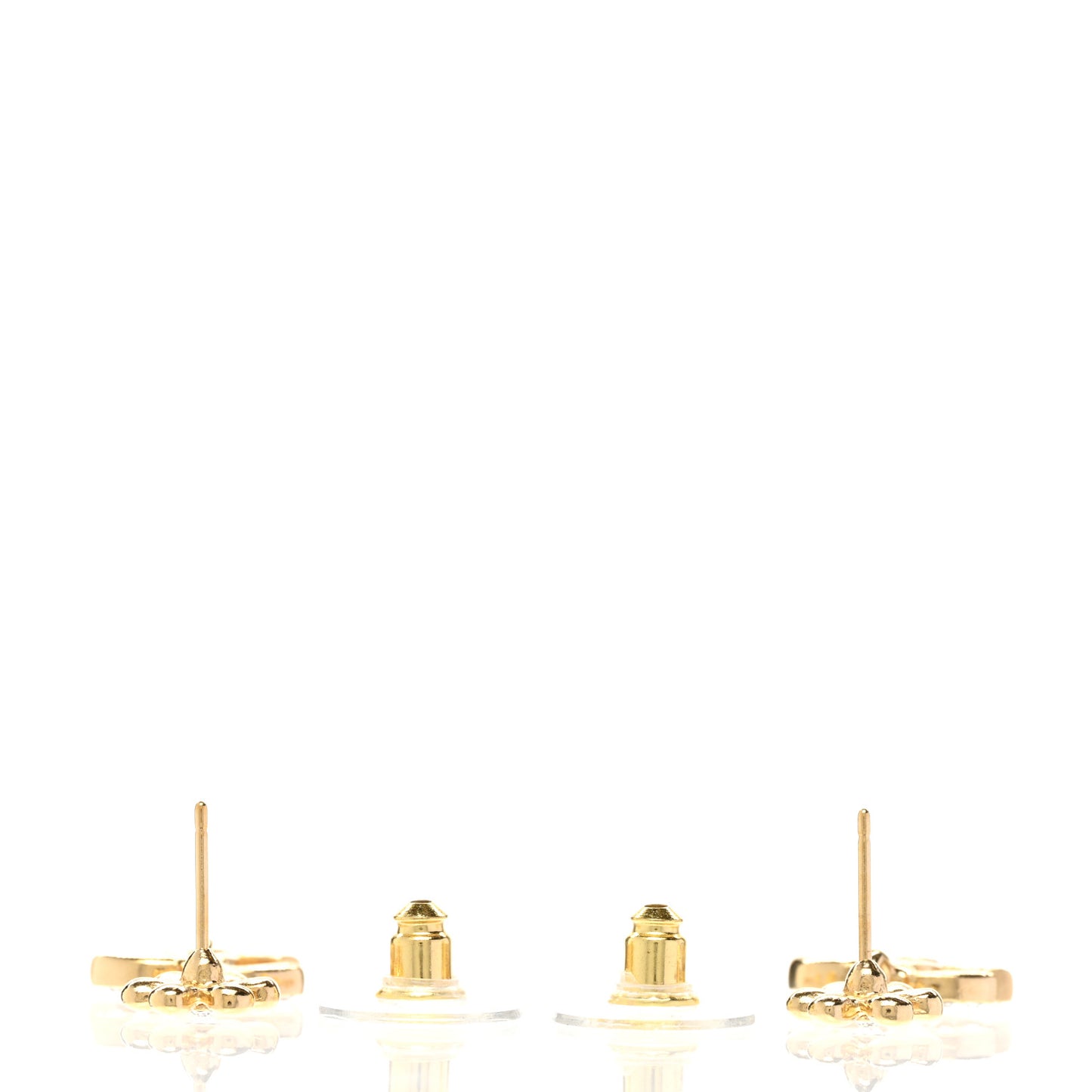 Crystal CC Flower Drop Earrings Gold