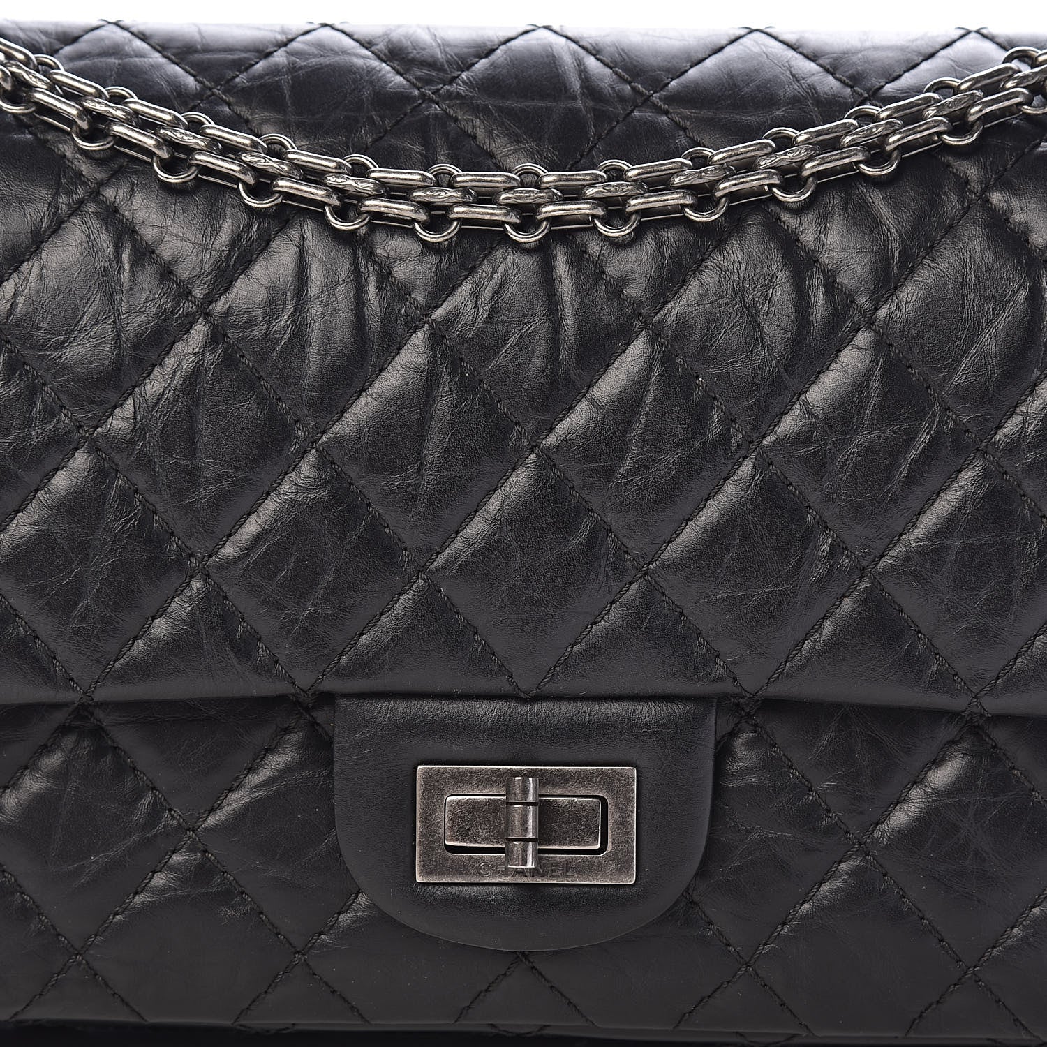 Chanel Aged Calfskin Quilted 2.55 Reissue 225 Flap Black 15 of 15