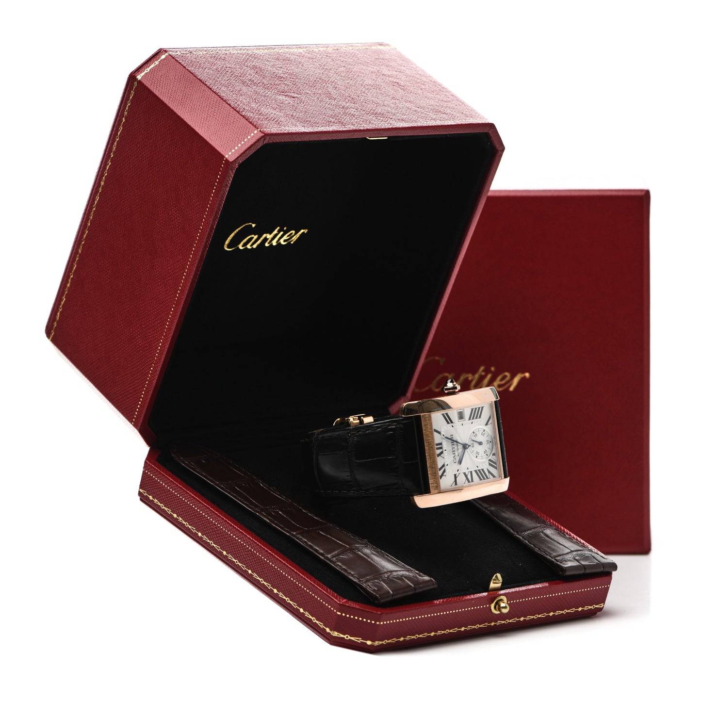18K PInk Gold Alligator 34mm Tank MC Automatic Watch