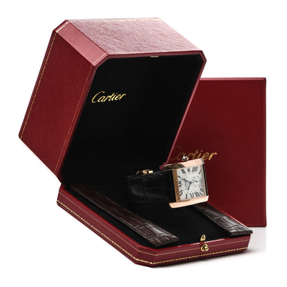Cartier 18K PInk Gold Alligator 34mm Tank MC Automatic Watch 5 of 5