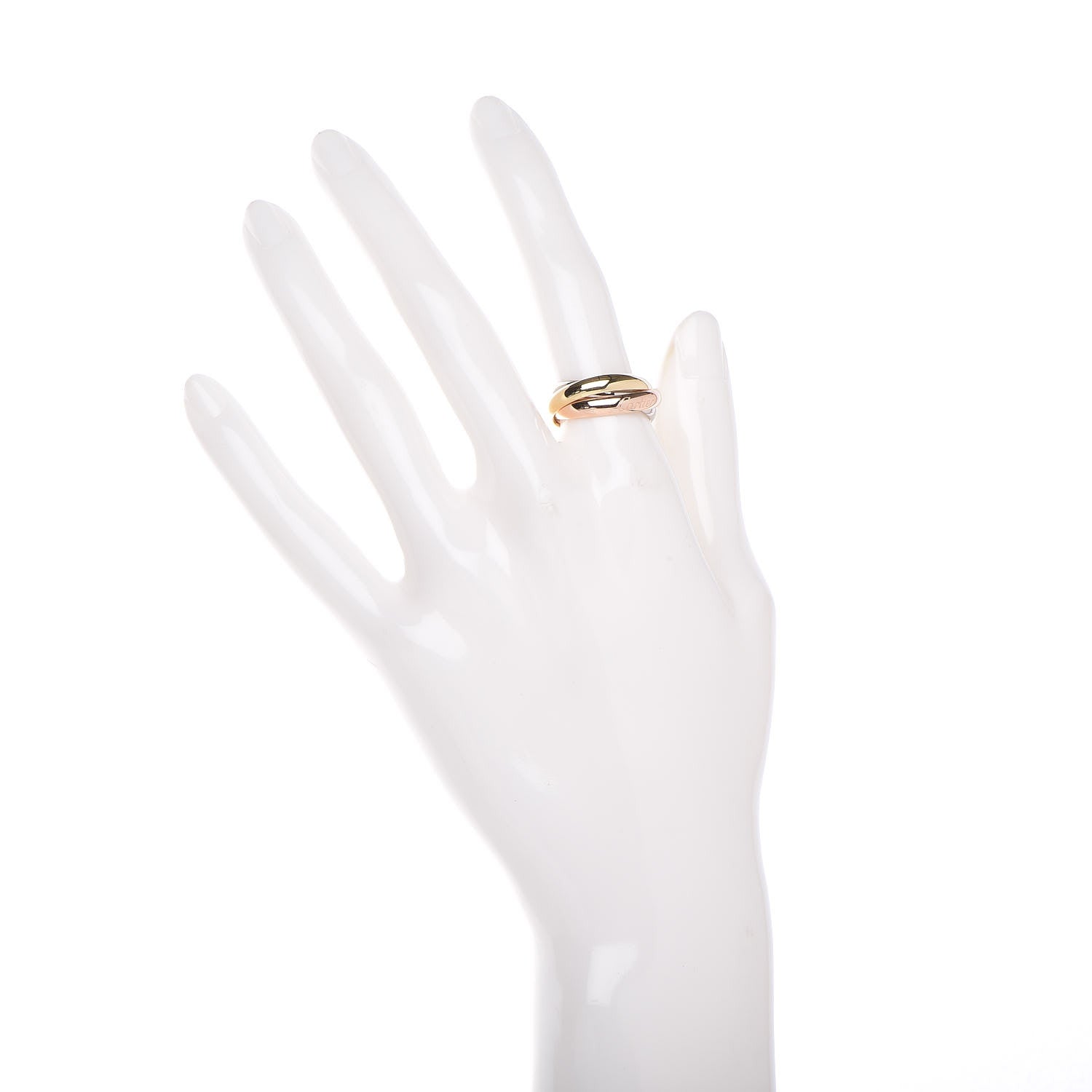 Cartier 18K Pink Yellow White Gold Classic Trinity Ring 53 6.25 2 of 5
