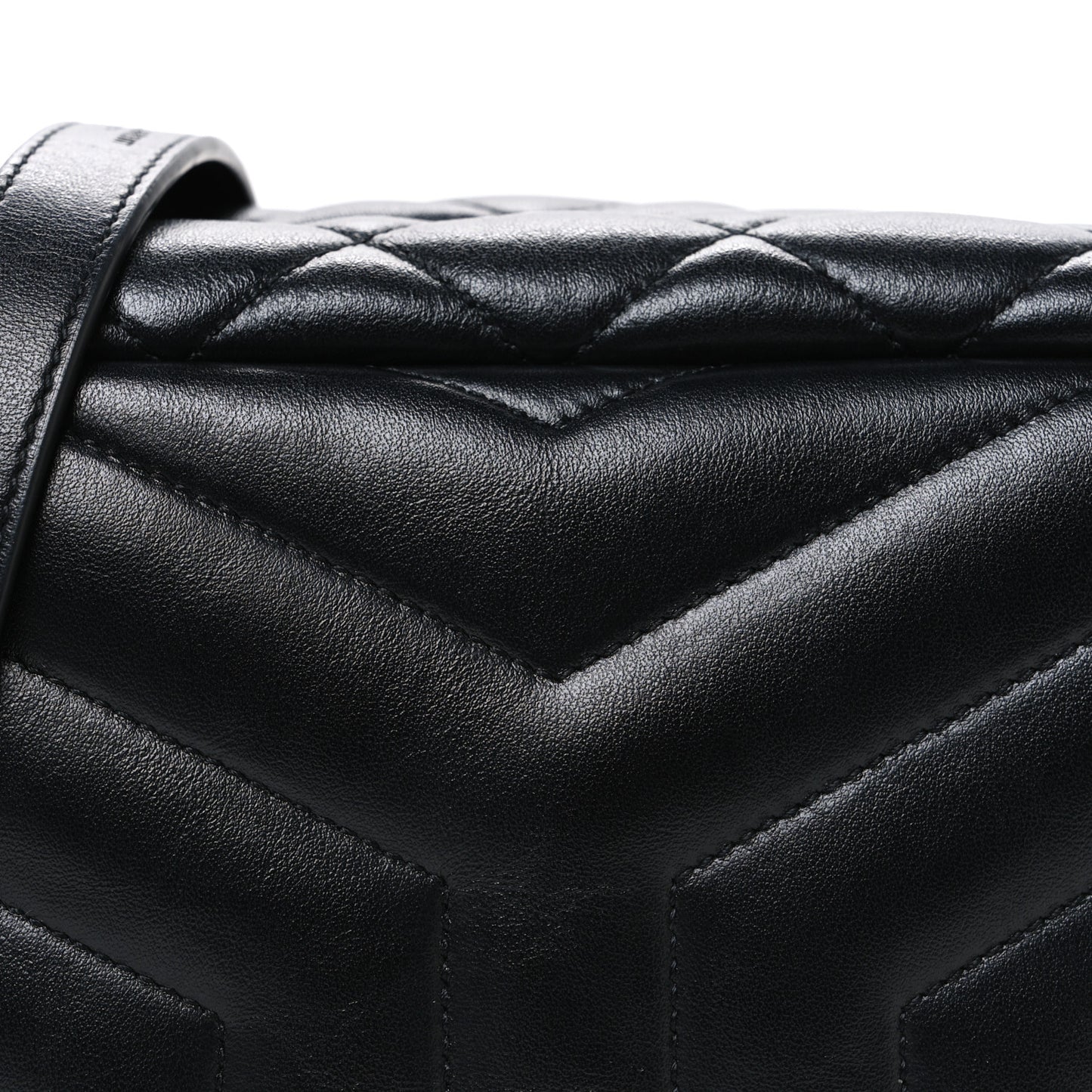 Calfskin Y Quilted Monogram Small Loulou Bowling Bag Black