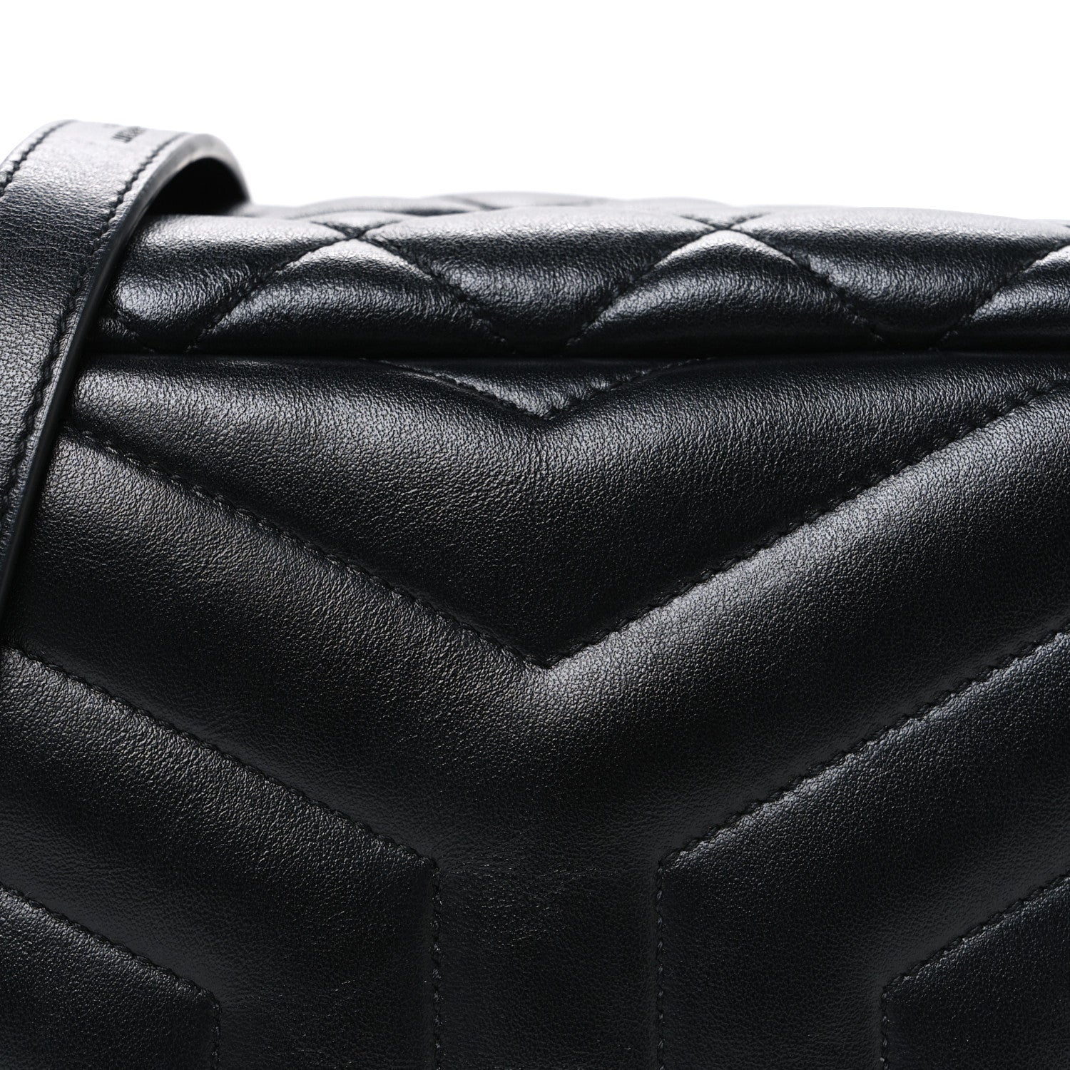 Saint Laurent Calfskin Y Quilted Monogram Small Loulou Bowling Bag Black 8 of 10