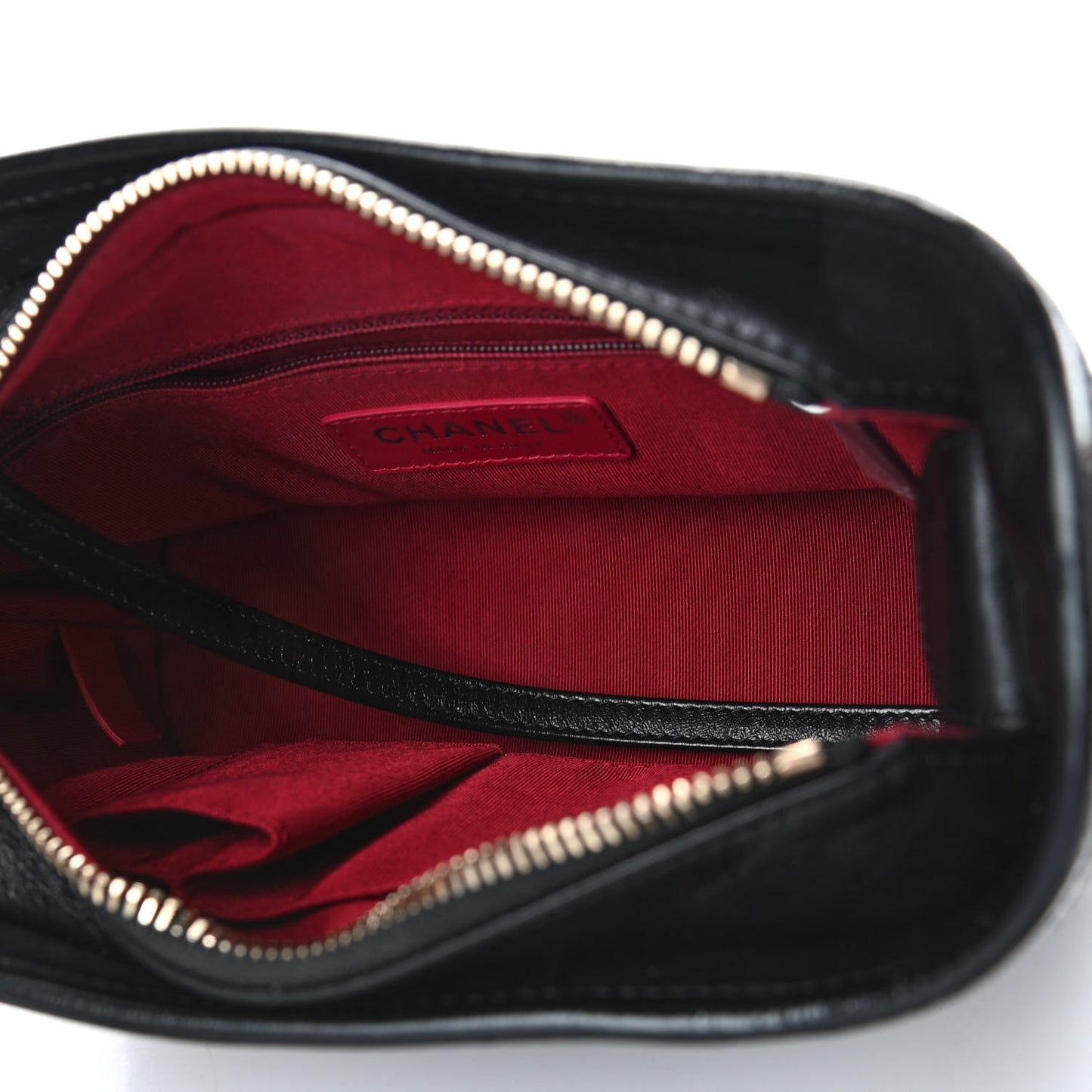 Aged Calfskin Quilted Small Gabrielle Hobo Black