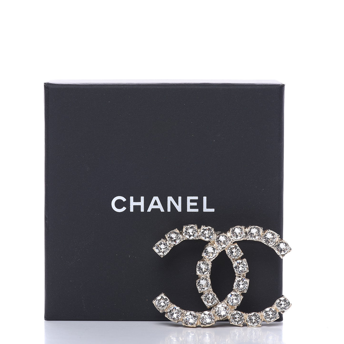Crystal CC Brooch Gold