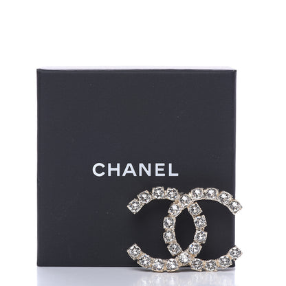 Chanel Crystal CC Brooch Gold 4 of 4