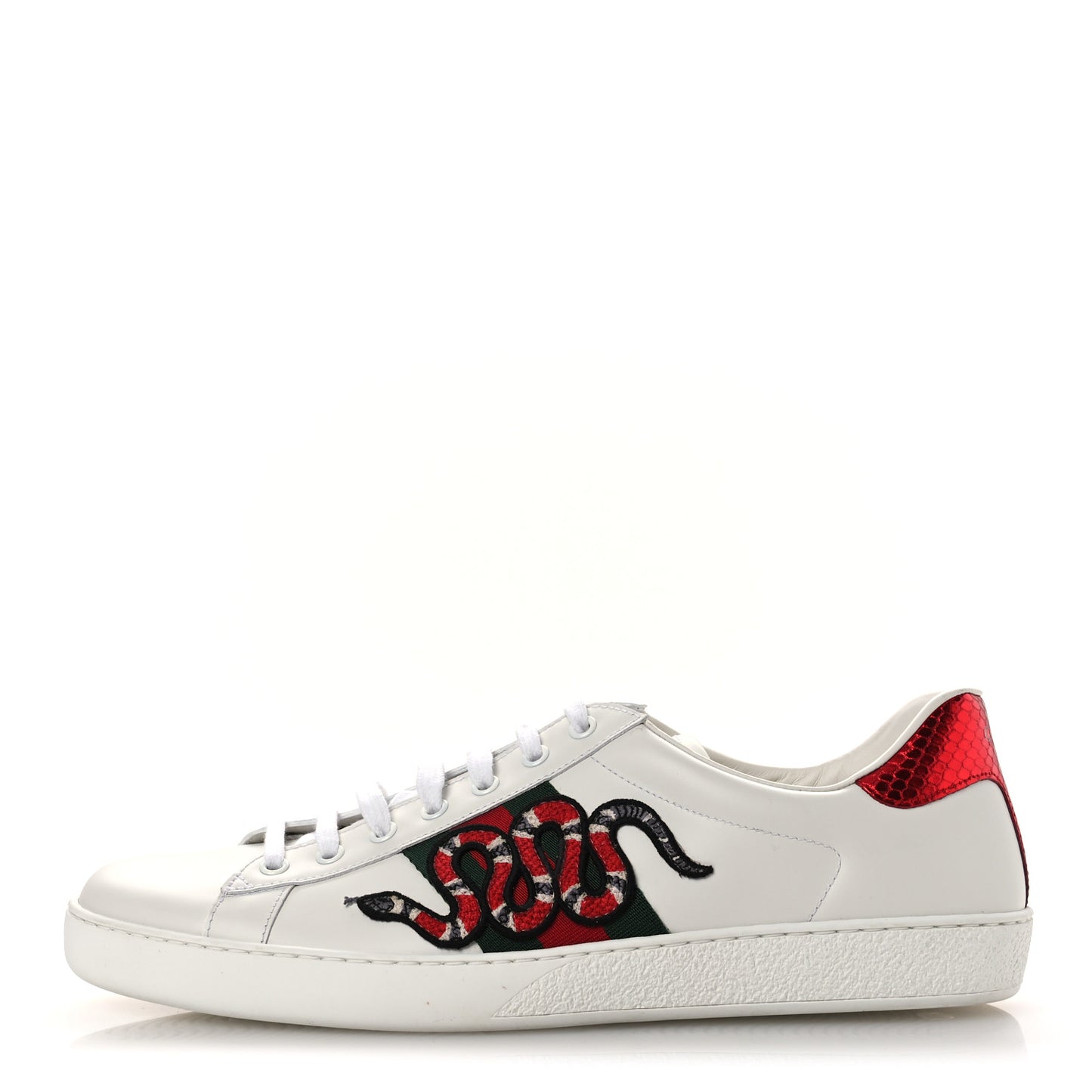 Calfskin Ayers Kingsnake Embroidered Mens Ace Sneakers 11.5 Green Red