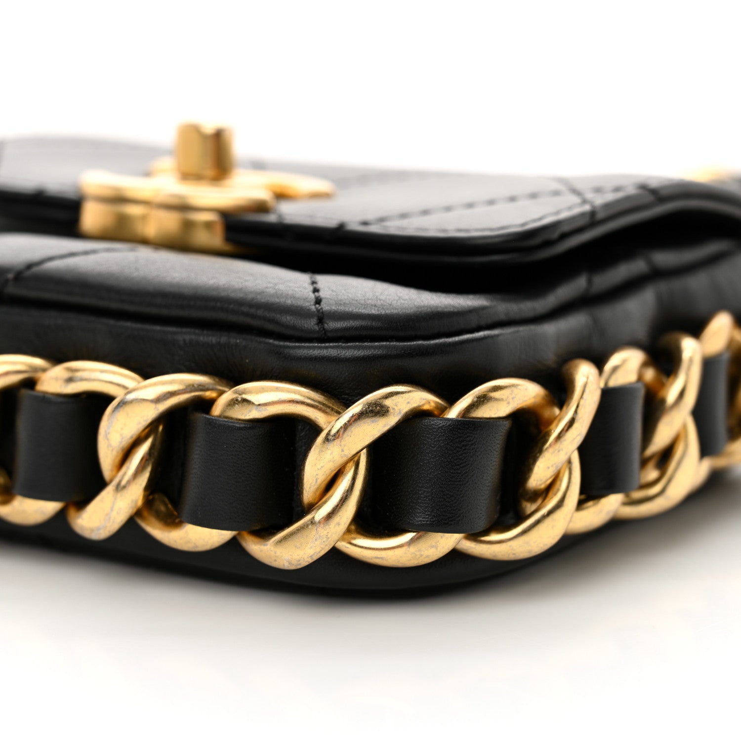 Chanel Calfskin Quilted Mini Framing Chain Bag Black 10 of 11