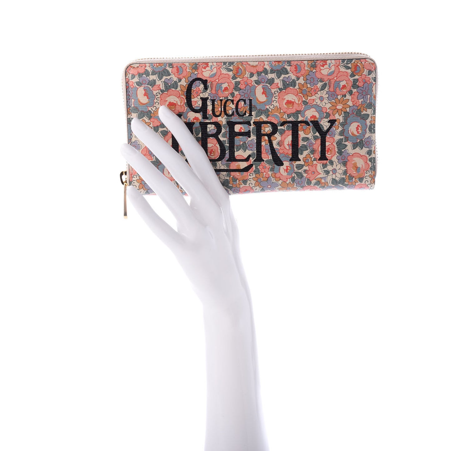 X LIBERTY OF LONDON Calfskin Infinity Abbey Zip Around Wallet Perfect Pink Ivory