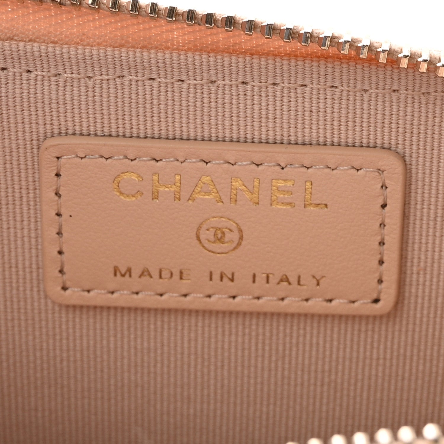 Chanel Caviar Quilted CC Zip Around Card Holder Beige 6 of 8
