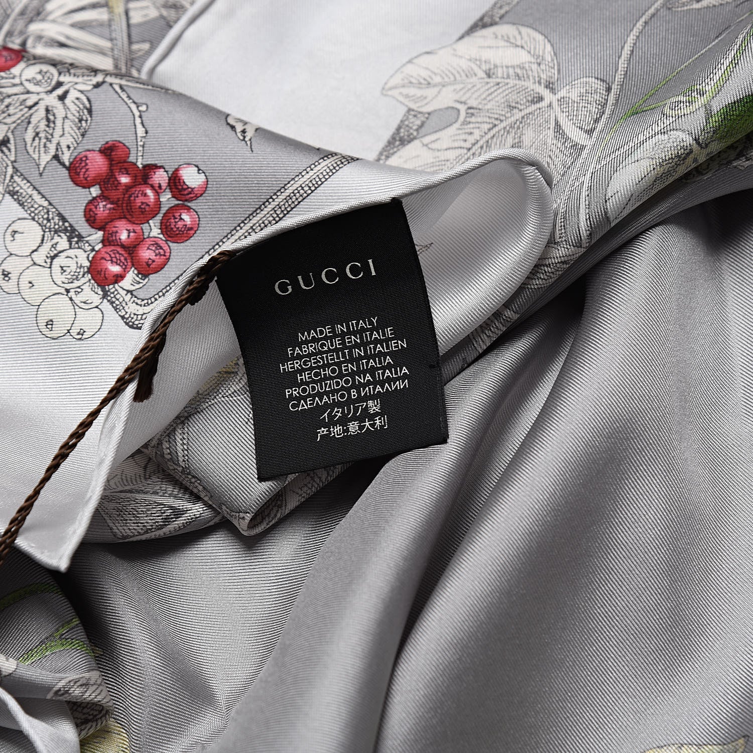 Gucci Silk Twill Wondergardenia Square Scarf Zinc Beige 4 of 4