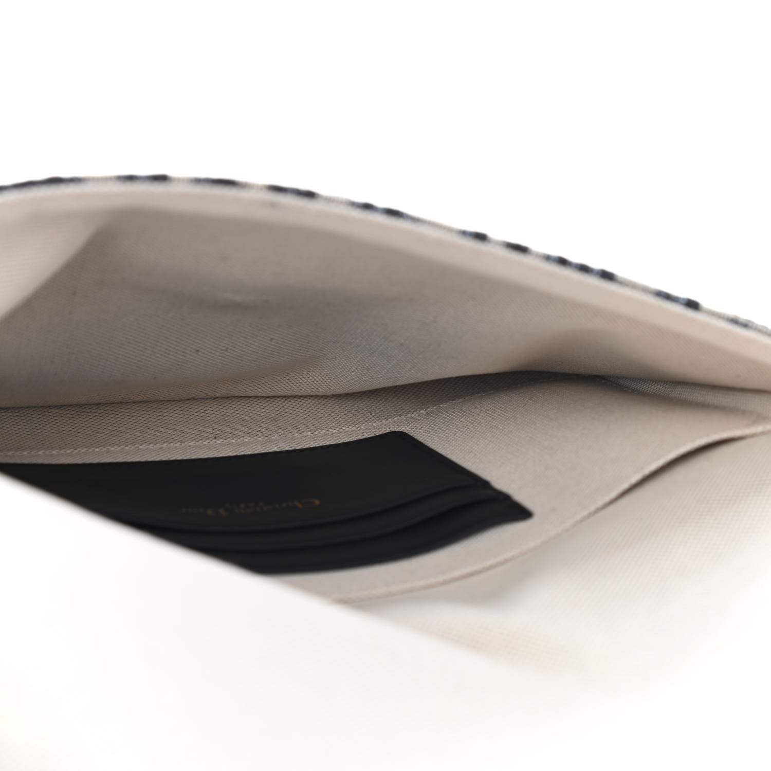 Christian Dior Oblique Flap Pouch Clutch Blue 4 of 4