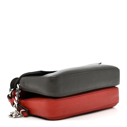 Fendi Vitello Dolce Flowerland Bi-Color Studded Micro Double Baguette Bloody Mary Carbone 4 of 11