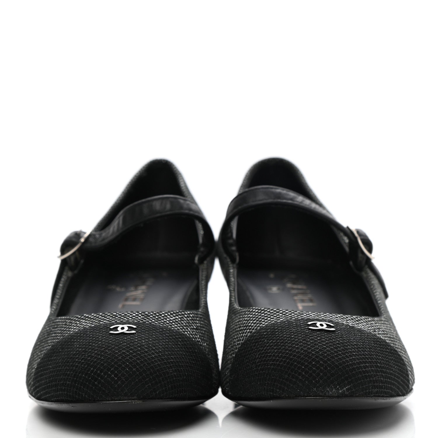 Chanel Grosgrain Cap Toe CC Pumps 40 Black 2 of 12