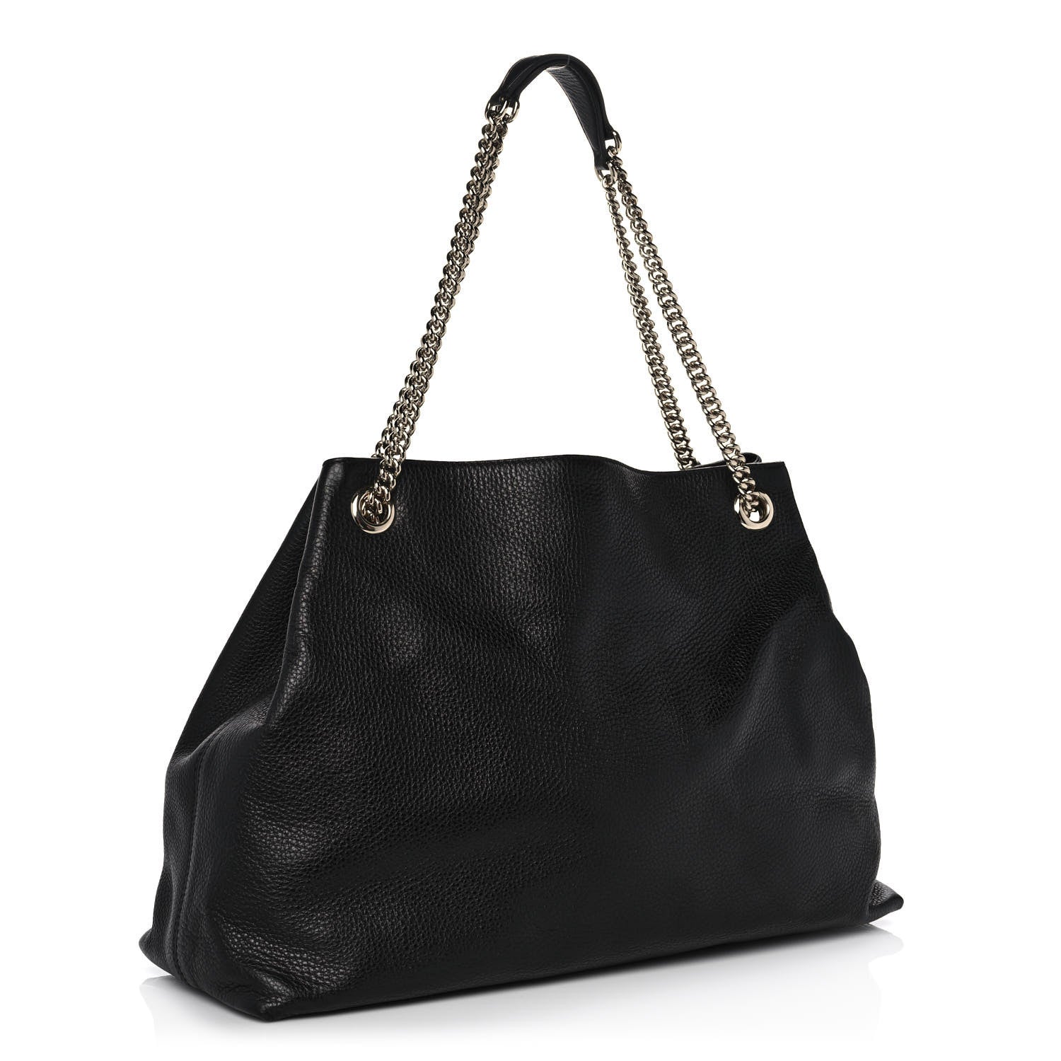 Gucci Pebbled Calfskin Large Soho Chain Shoulder Bag Black 3 of 10