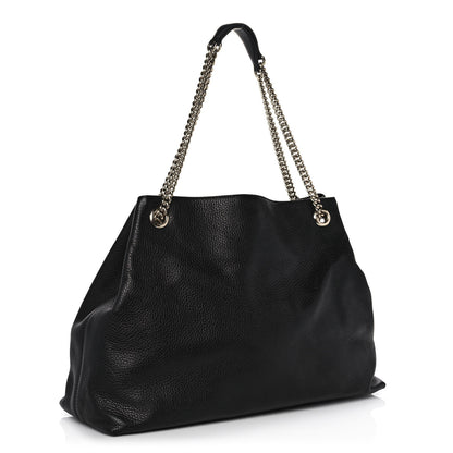 Gucci Pebbled Calfskin Large Soho Chain Shoulder Bag Black 3 of 10