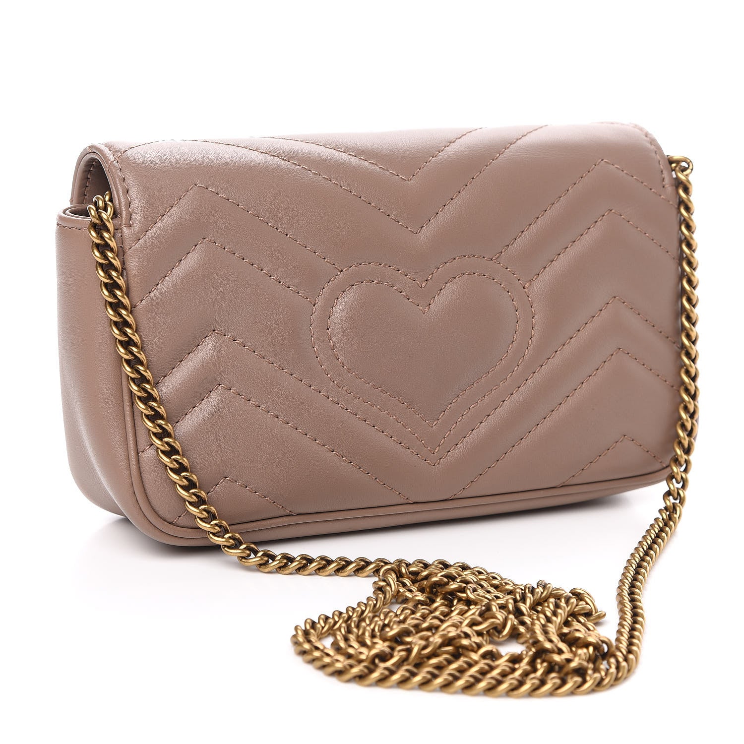 Gucci Calfskin Matelasse Super Mini GG Marmont Shoulder Bag Porcelain Rose 3 of 11