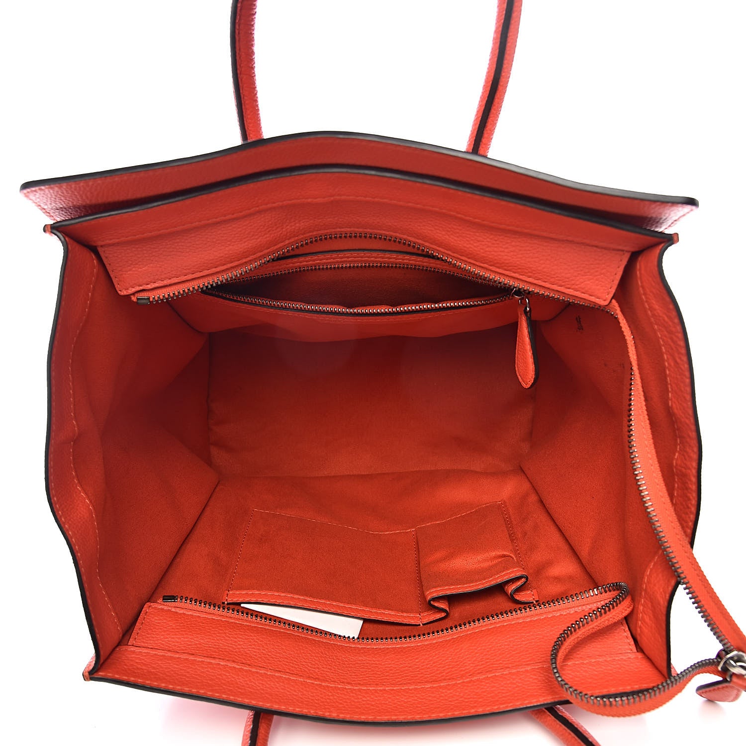 Celine Drummed Calfskin Mini Luggage Coquelicot 5 of 14
