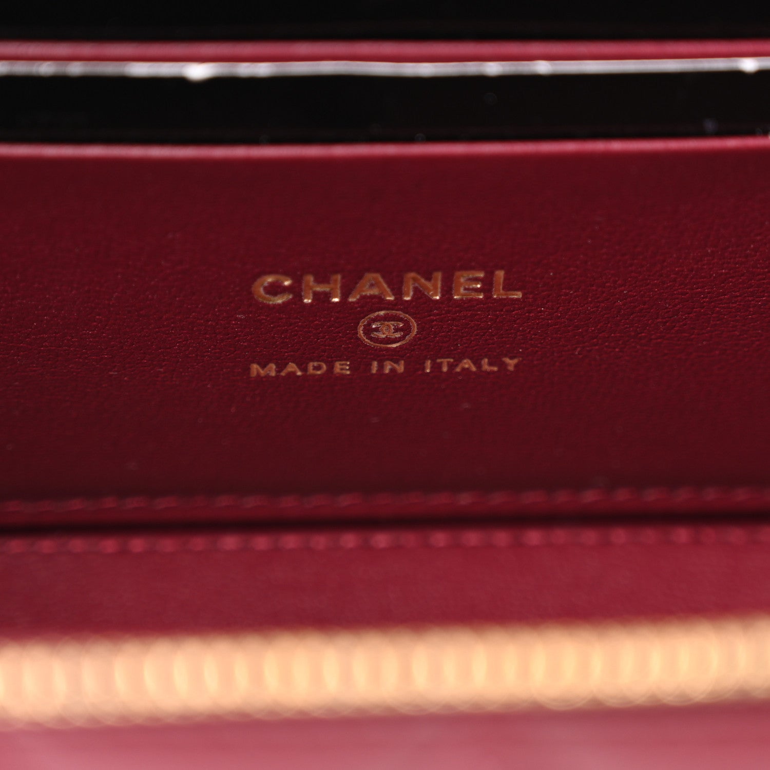 Chanel Lambskin Enamel Quilted Small Coco Hearts Vanity Case With Chain Burgundy 6 of 14