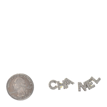 Chanel Crystal Pearl Signature Stud Earrings Gold 2 of 4