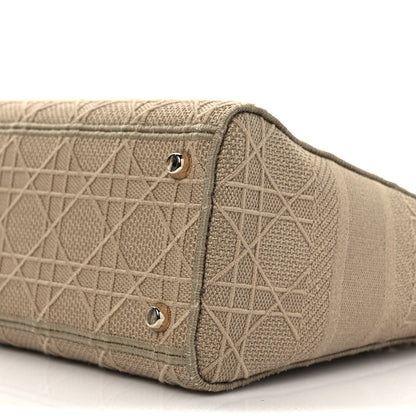 Christian Dior Canvas Embroidered Cannage Medium Lady D-Lite Beige 7 of 9