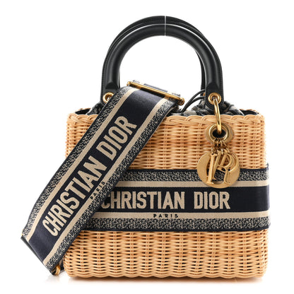 Christian Dior Wicker Oblique Medium Lady Dior Bag Blue 1 of 9