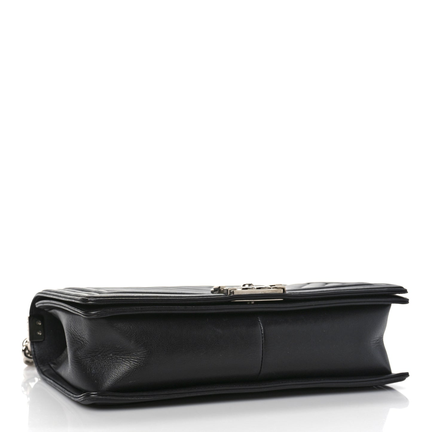Calfskin Chevron Quilted New Medium Boy Flap Black