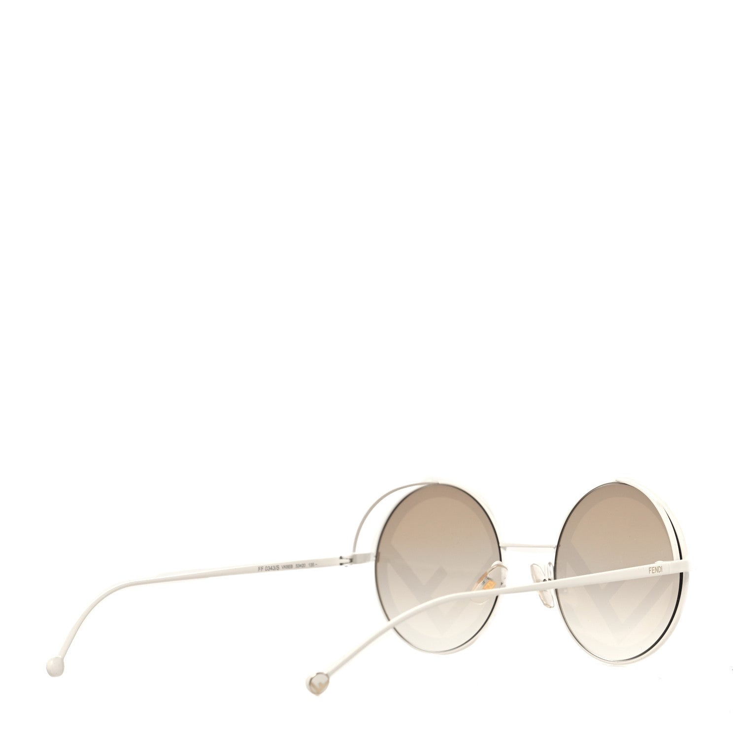 Fendi Metal F is Fendi Printed Run Away Round Frame Sunglasses FF 0343/S White 4 of 7