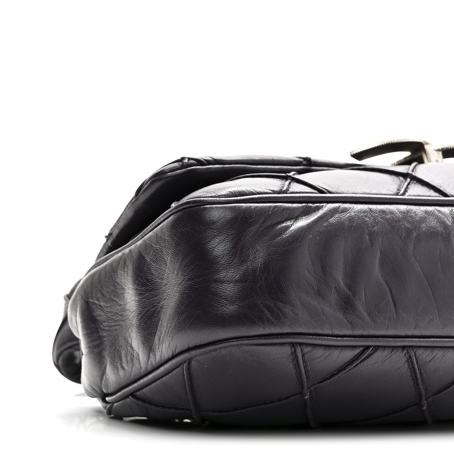 Lambskin Quilted Giant CC Flap Shoulder Bag Purple