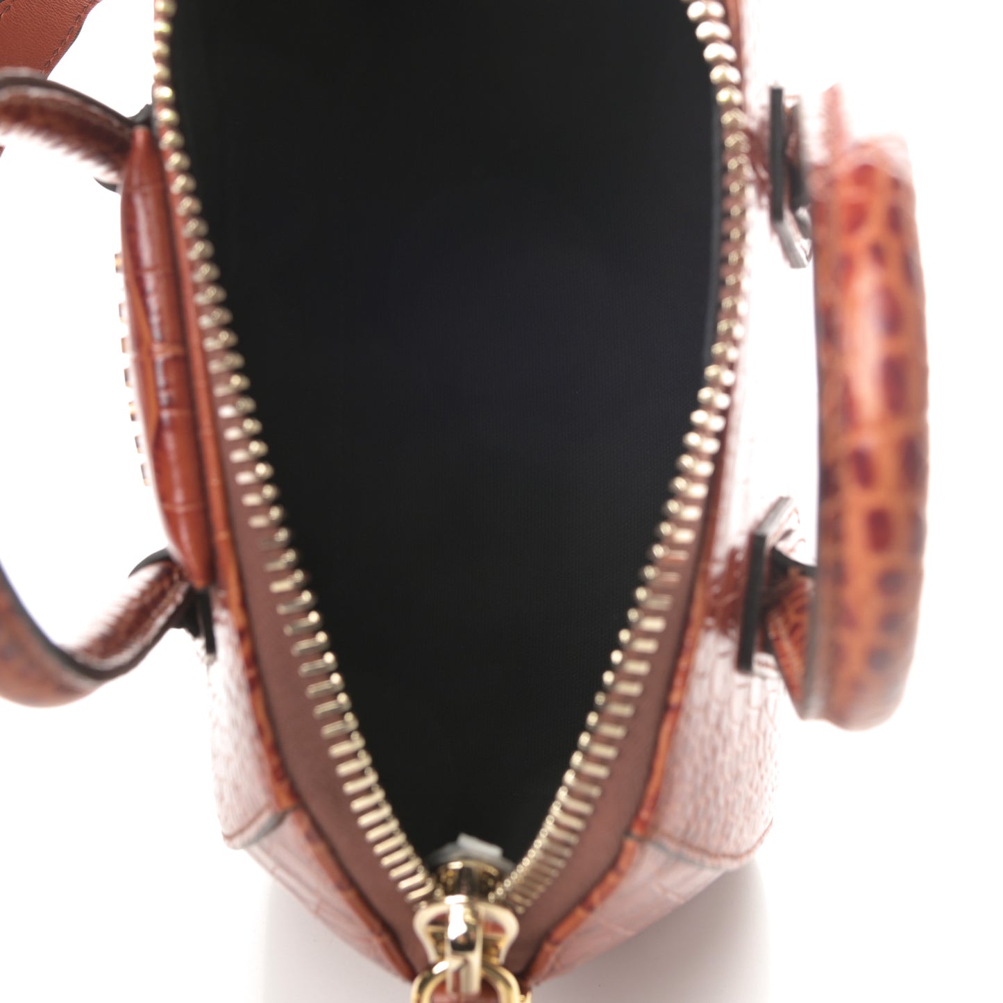 Calfskin Crocodile Embossed Mini Antigona Cognac