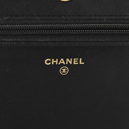 Chanel Lambskin Chevron Boy Wallet On Chain WOC Black 6 of 12