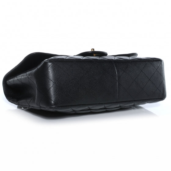 Caviar Jumbo Single Flap Black