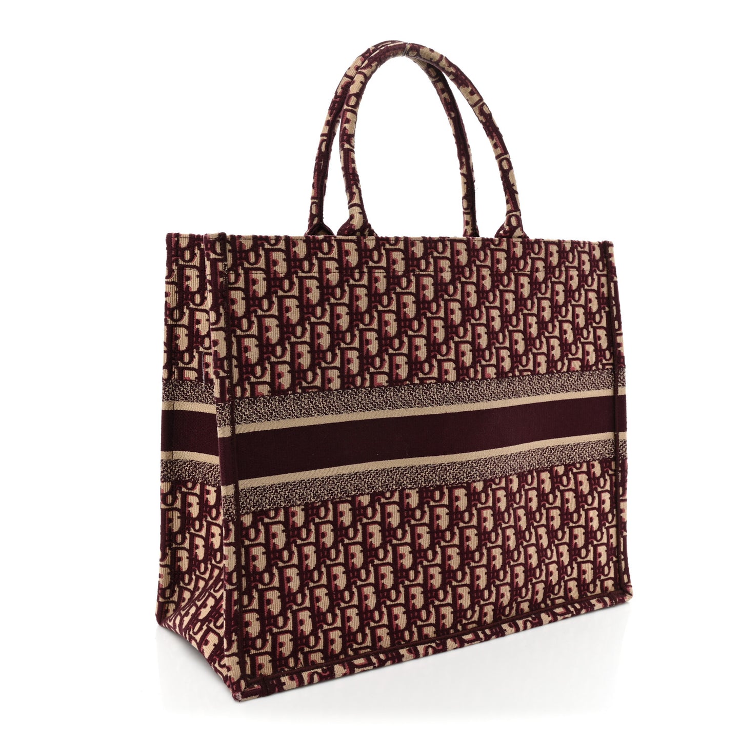 Oblique Large Book Tote Burgundy Multicolor