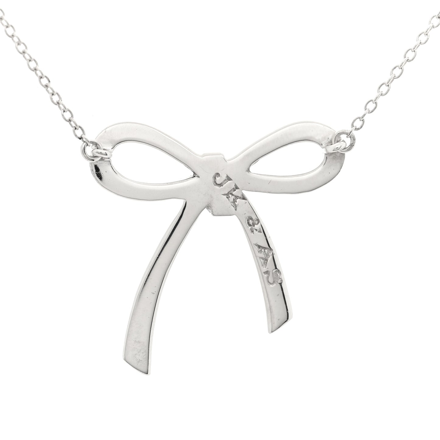 Sterling Silver Small Bow Pendant Necklace