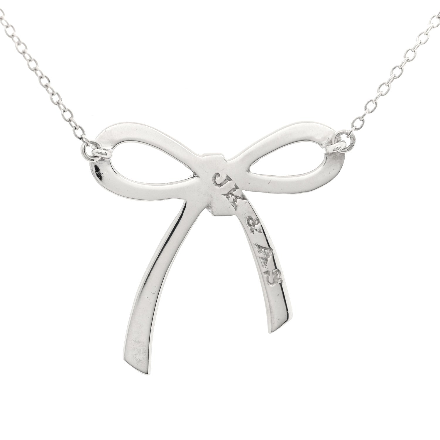 Tiffany Sterling Silver Small Bow Pendant Necklace 5 of 5