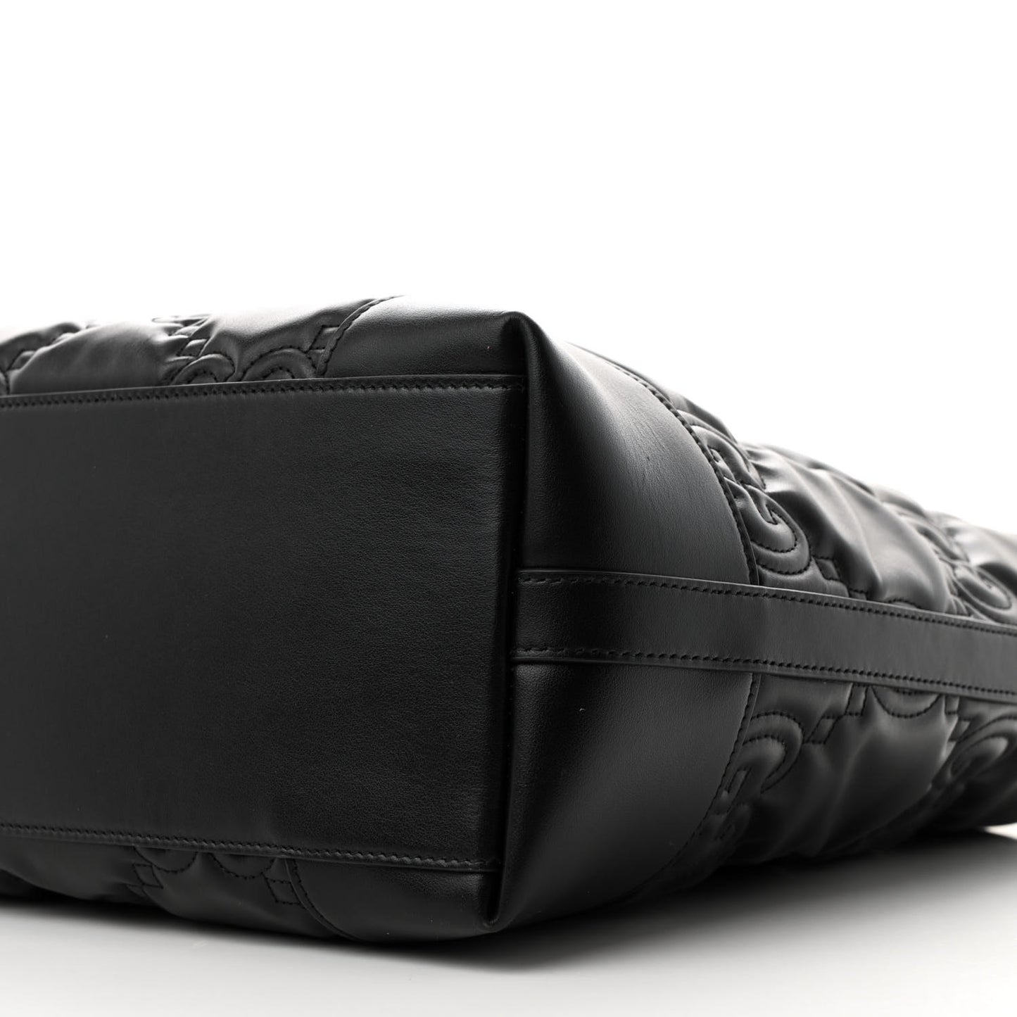 Calfskin GG Matelasse Medium Ophidia Shopping Tote Black