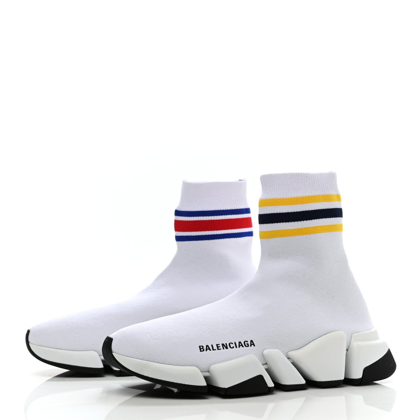 Technical 3D Recycled Knit Striped Womens Speed 2.0 Sneakers 38 White Multicolor