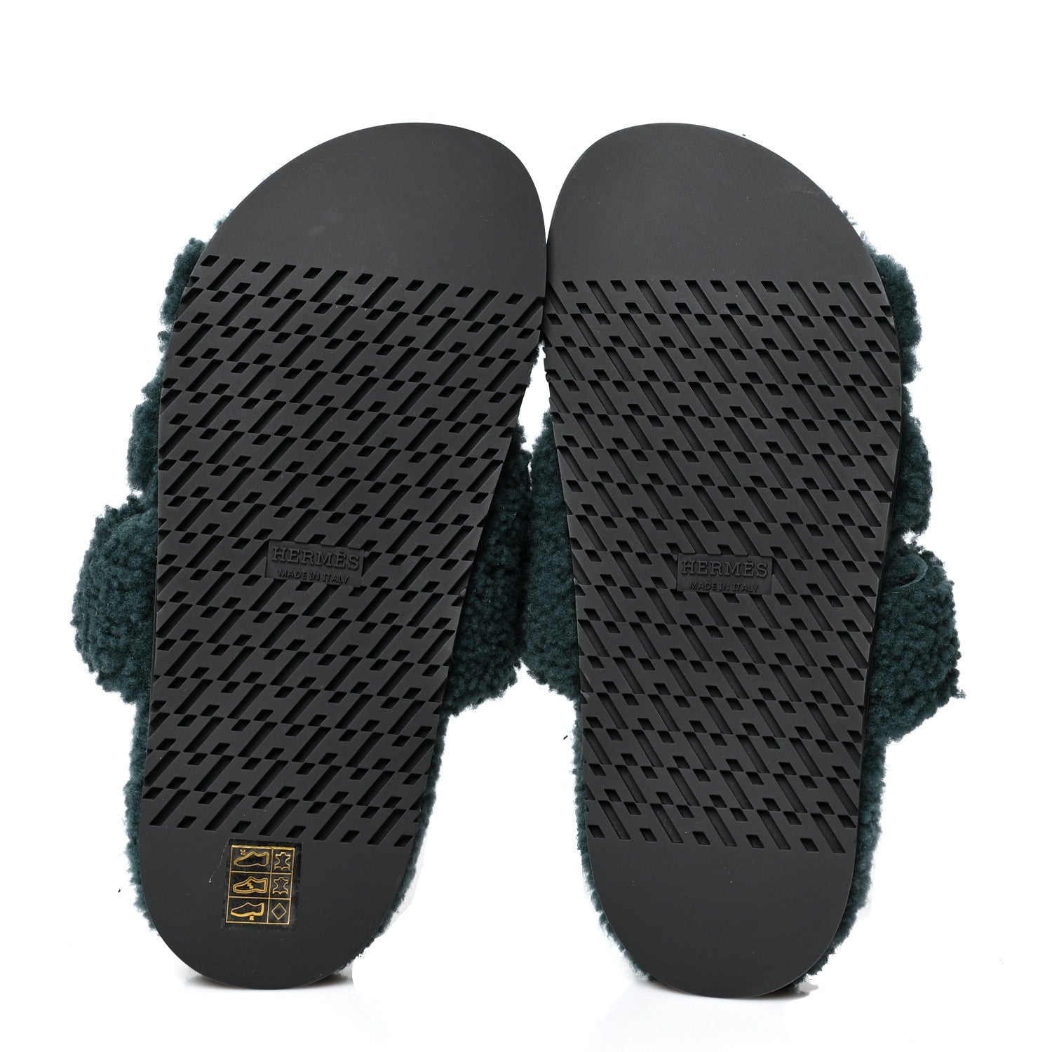 Hermes Woolskin Womens Chypre Sandals 38 Vert Anglais 5 of 8