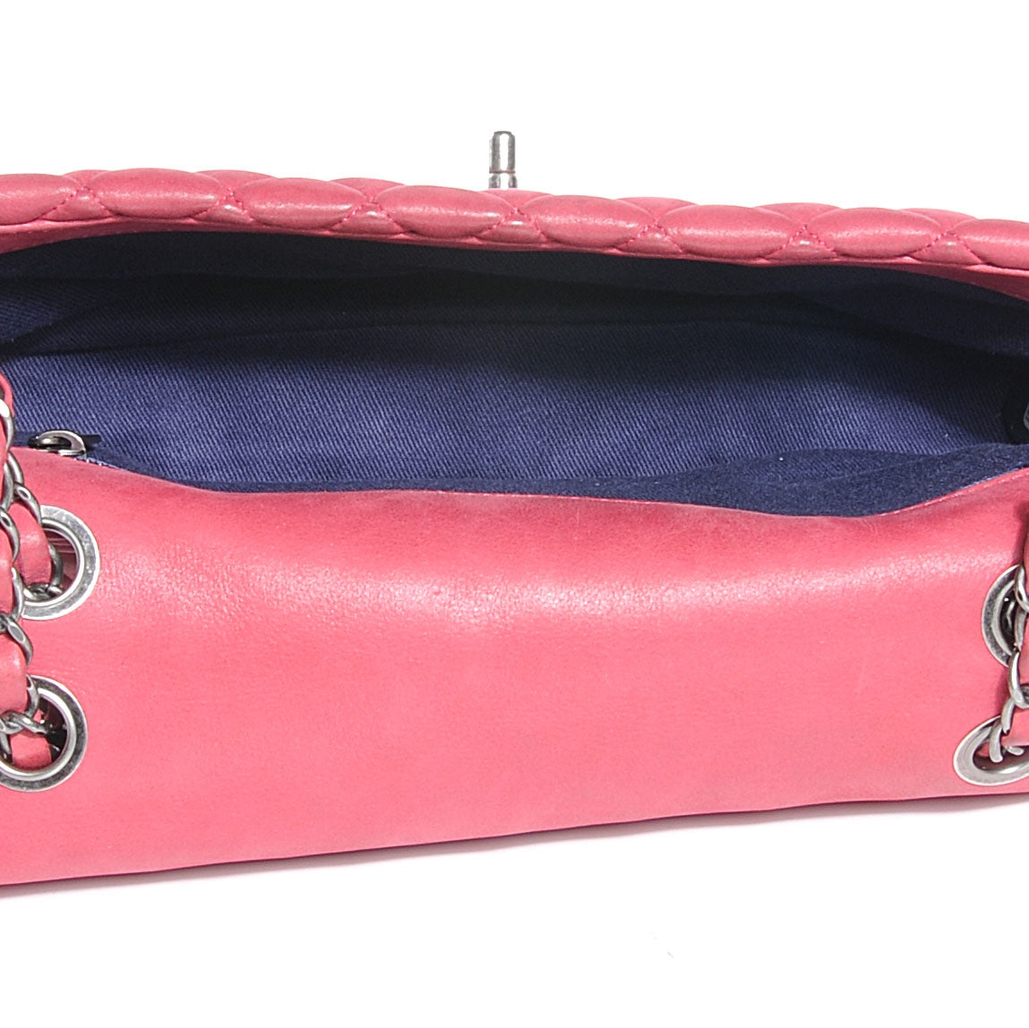 Iridescent Calfskin Small New Bubble Flap Fuchsia