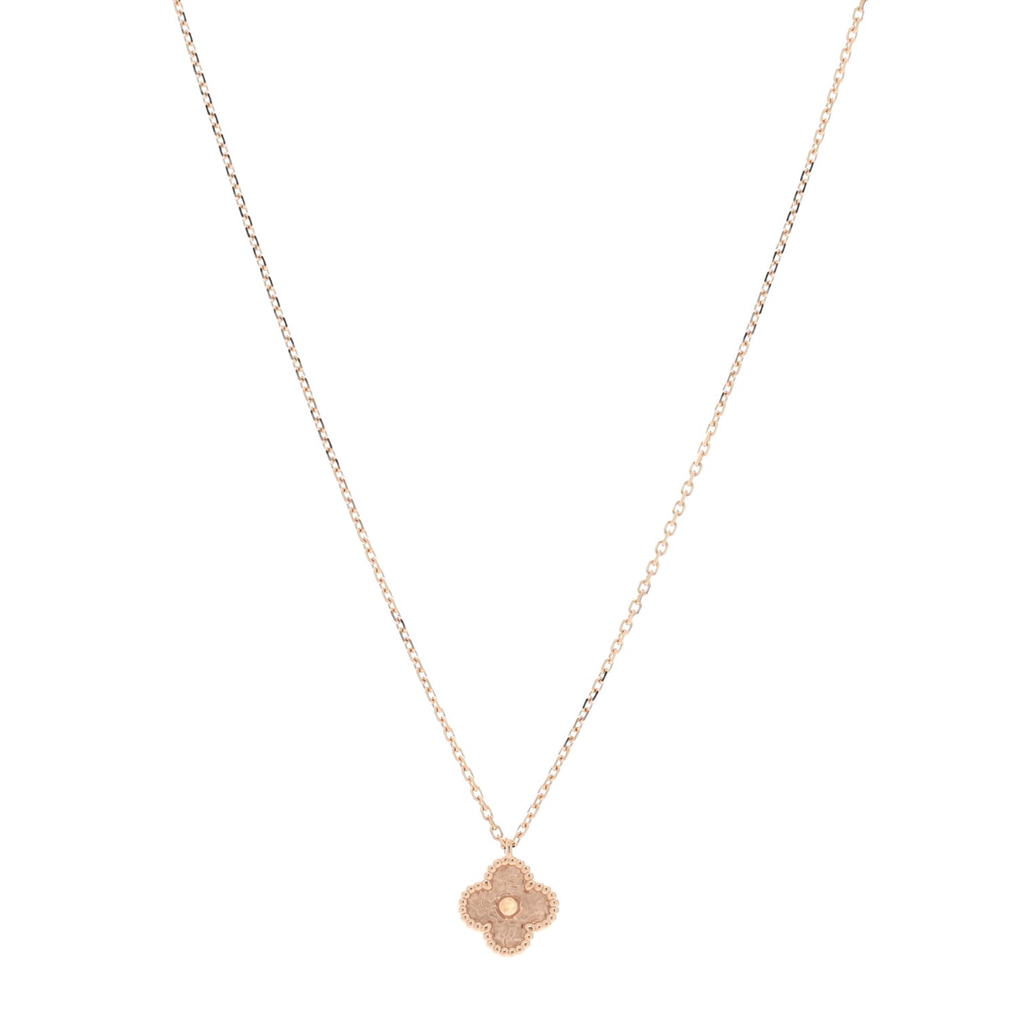 18K Rose Gold Sweet Alhambra Pendant Necklace