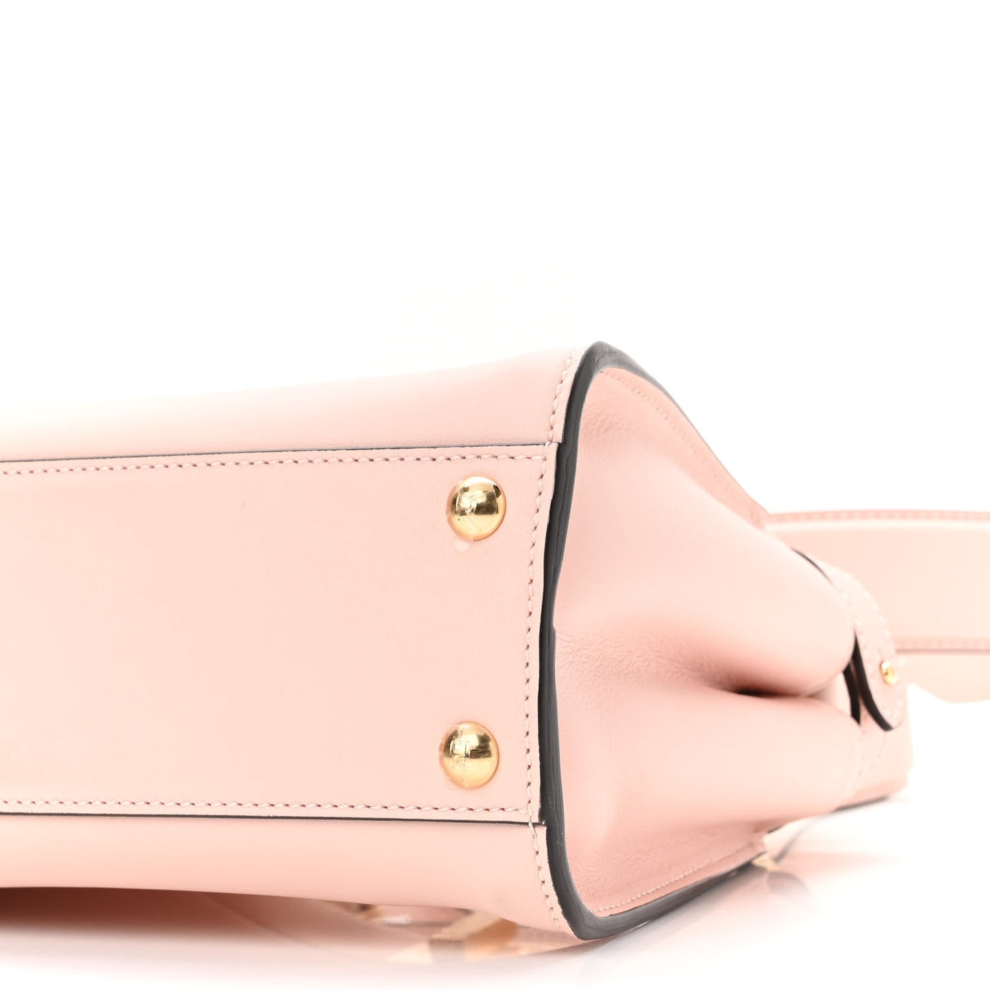 Vitello Seta Canvas FF Embroidered Mini Peekaboo Iconic Satchel Rosa Confetto