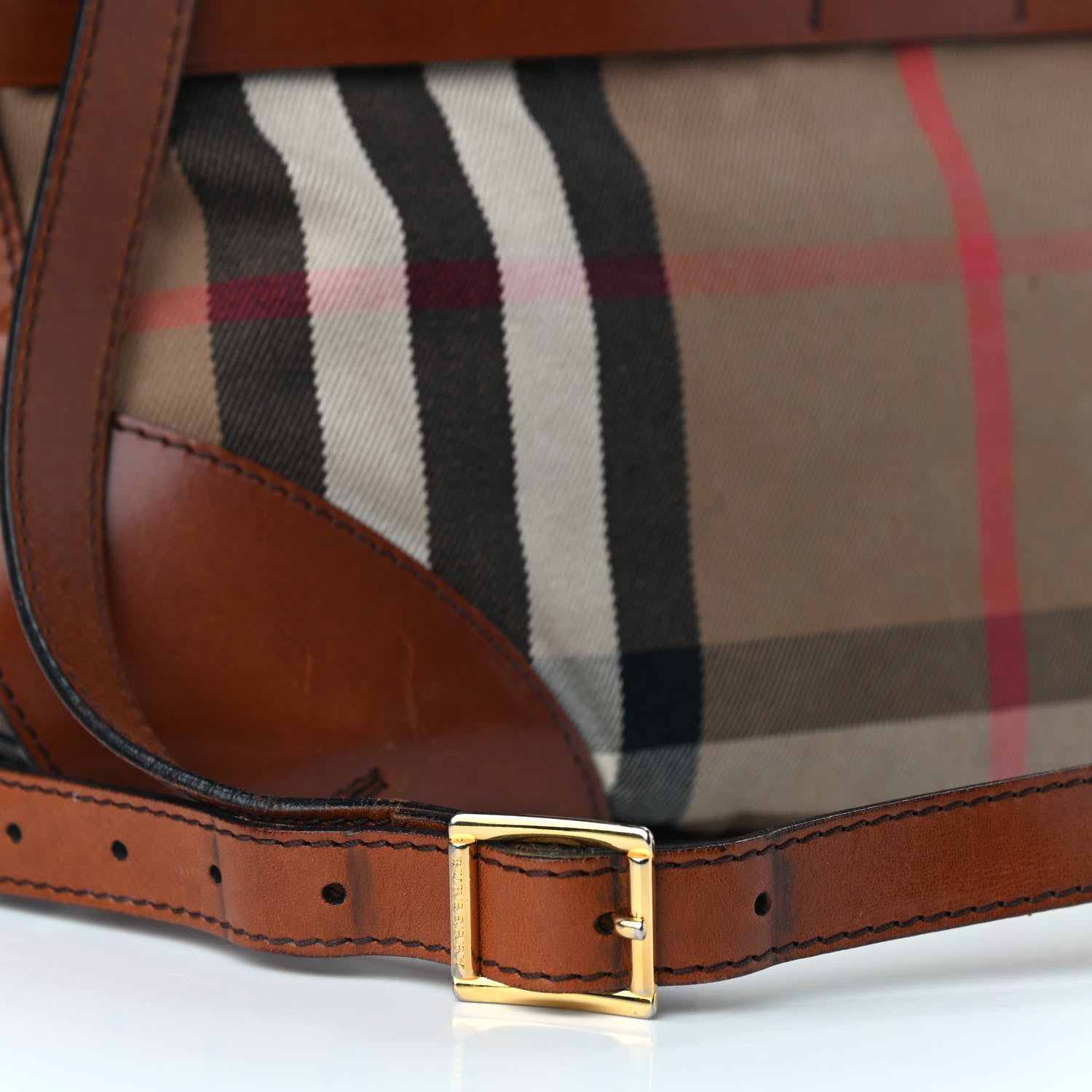 Burberry House Check Bridle Calfskin Small Dutton Hobo Light Tan 18 of 19
