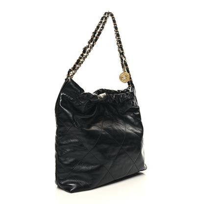 Chanel Shiny Calfskin Quilted Small Chanel 22 Black 4 of 13