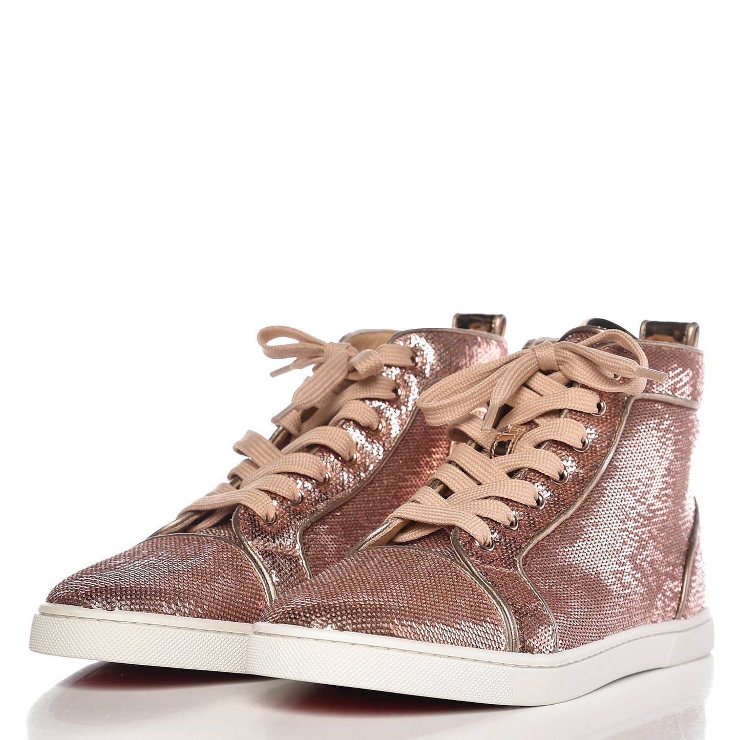 Metallic Sequin Bip Bip Orlato Flat Sneakers 39 Nude