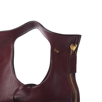 Tom Ford Ramskin Large Alix Padlock Zip Shoulder Bag Wine 7 of 11