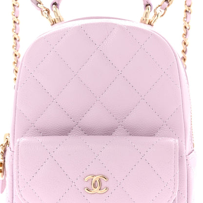 Chanel Caviar Quilted CC Mini Classic Backpack Light Purple 8 of 11