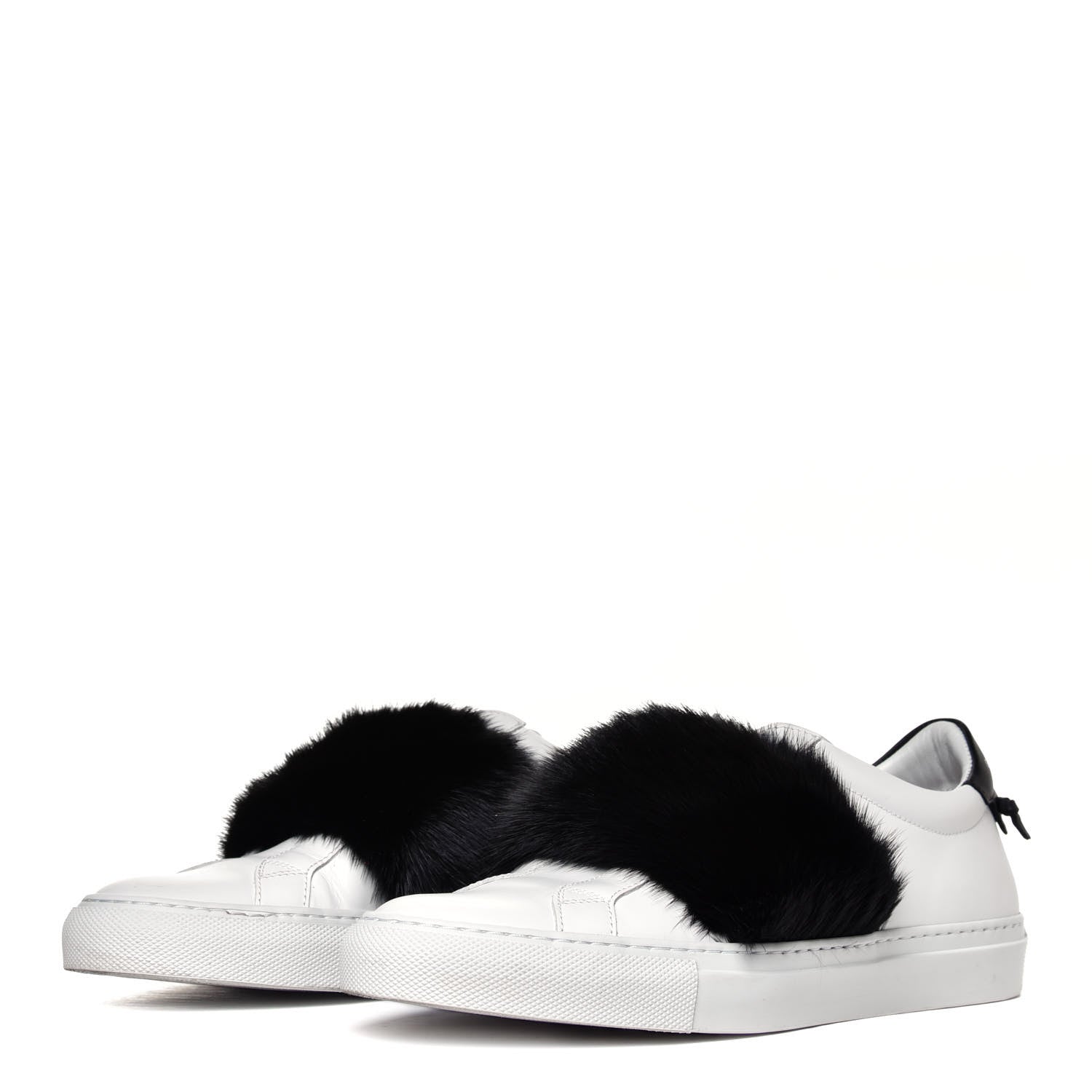 Givenchy Calfskin Mink Fur Urban Sneakers 39 White Black 2 of 6