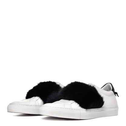 Givenchy Calfskin Mink Fur Urban Sneakers 39 White Black 2 of 6