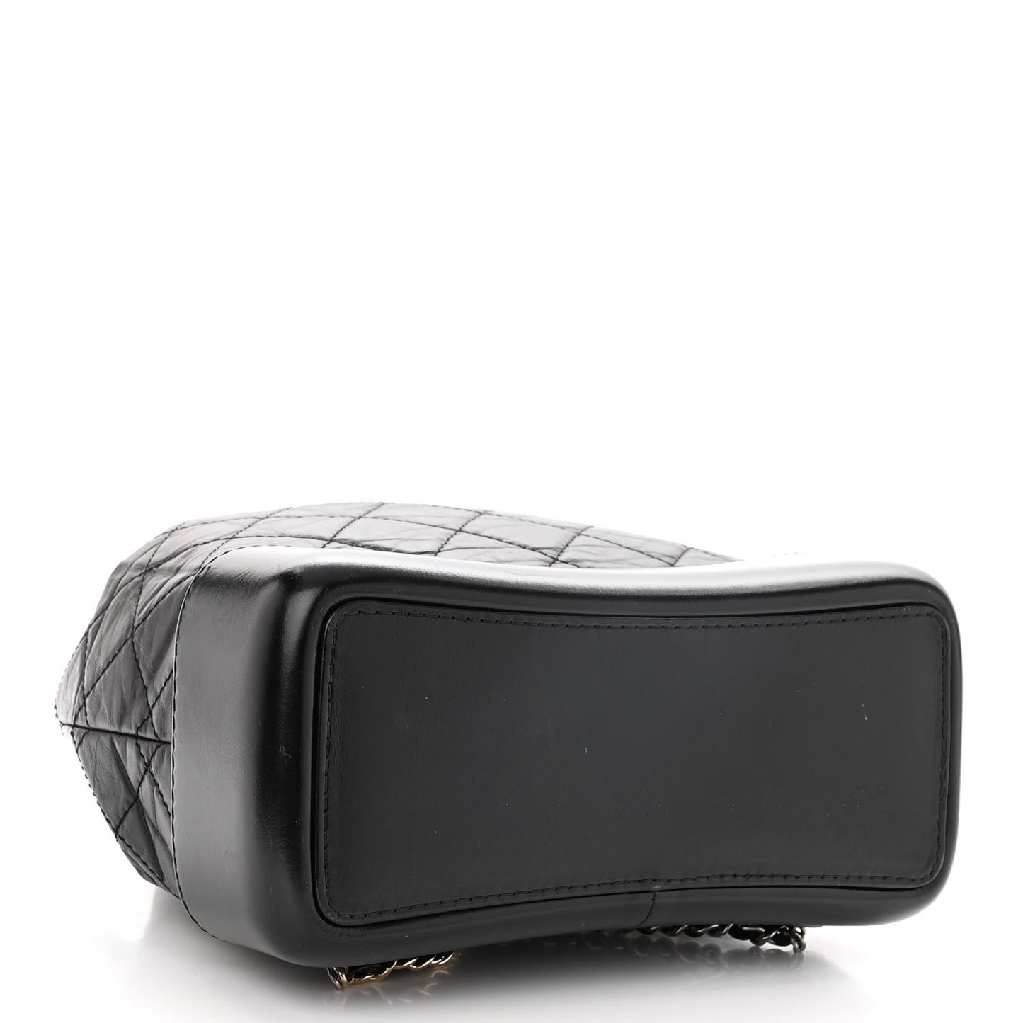 Aged Calfskin Quilted Small Gabrielle Backpack Black